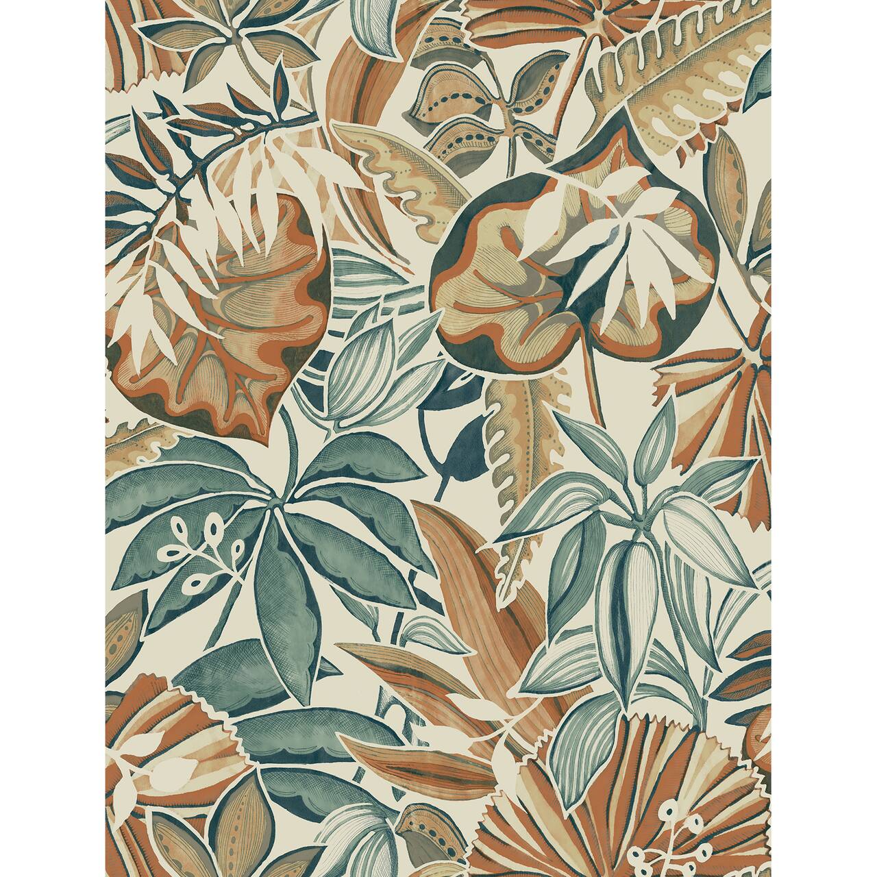 Caroline et Bettina Spice Feuilles Peel & Stick Wallpaper